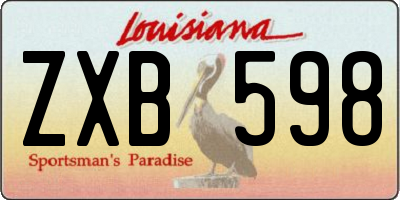 LA license plate ZXB598