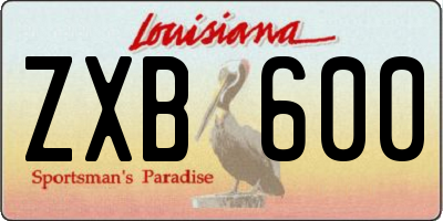 LA license plate ZXB600