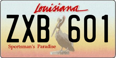 LA license plate ZXB601