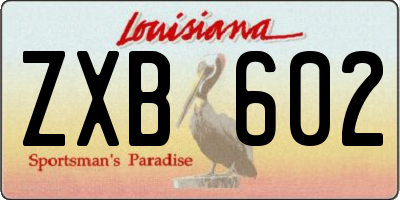 LA license plate ZXB602