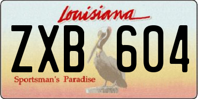 LA license plate ZXB604