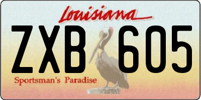 LA license plate ZXB605