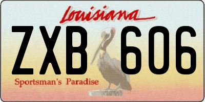 LA license plate ZXB606