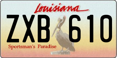 LA license plate ZXB610