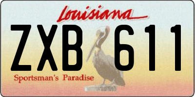 LA license plate ZXB611