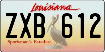 LA license plate ZXB612