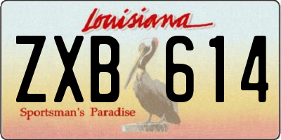 LA license plate ZXB614