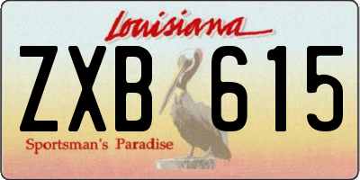 LA license plate ZXB615