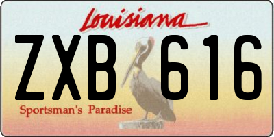 LA license plate ZXB616