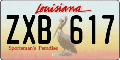 LA license plate ZXB617