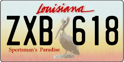 LA license plate ZXB618