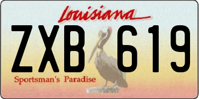 LA license plate ZXB619