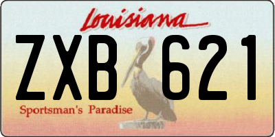 LA license plate ZXB621