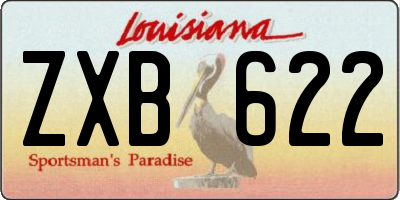 LA license plate ZXB622