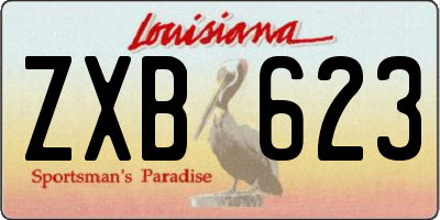 LA license plate ZXB623