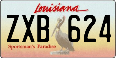 LA license plate ZXB624