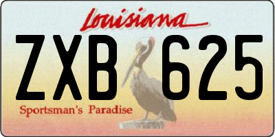 LA license plate ZXB625