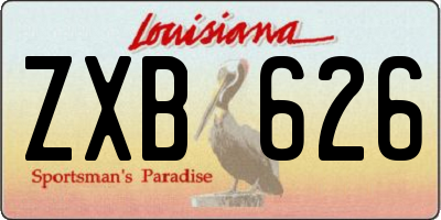 LA license plate ZXB626