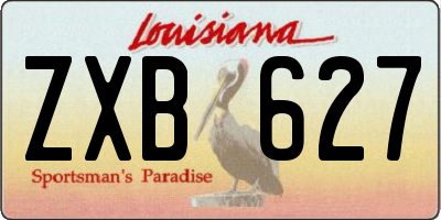 LA license plate ZXB627