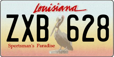 LA license plate ZXB628