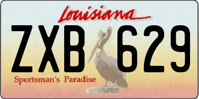 LA license plate ZXB629