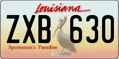 LA license plate ZXB630