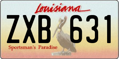 LA license plate ZXB631