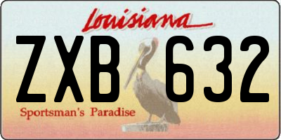 LA license plate ZXB632