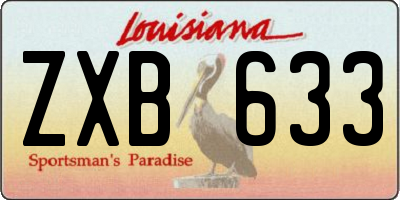 LA license plate ZXB633