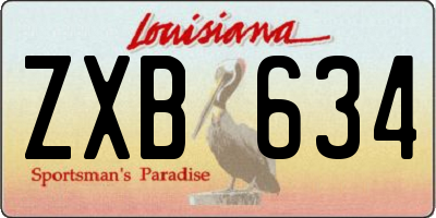 LA license plate ZXB634