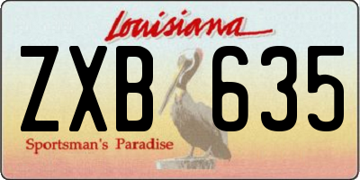 LA license plate ZXB635