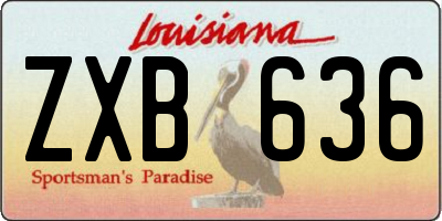 LA license plate ZXB636