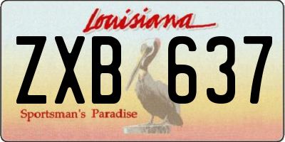 LA license plate ZXB637