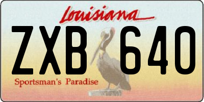 LA license plate ZXB640