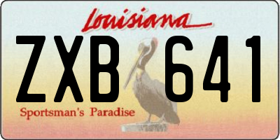 LA license plate ZXB641