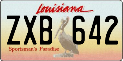 LA license plate ZXB642