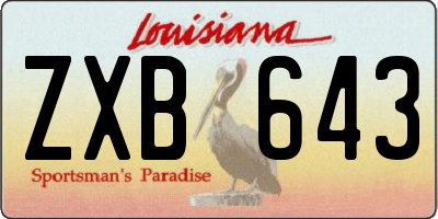 LA license plate ZXB643