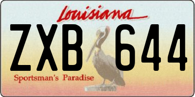 LA license plate ZXB644