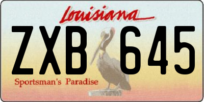 LA license plate ZXB645