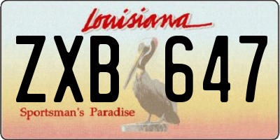 LA license plate ZXB647