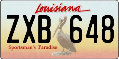 LA license plate ZXB648