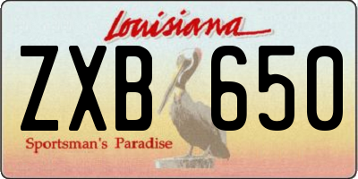 LA license plate ZXB650