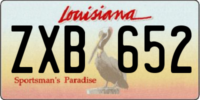 LA license plate ZXB652