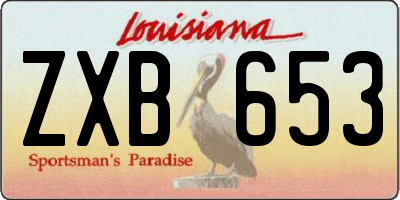 LA license plate ZXB653