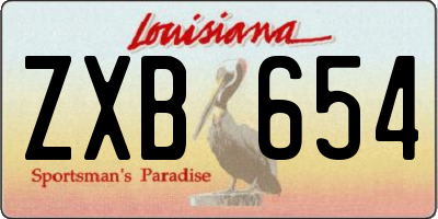 LA license plate ZXB654