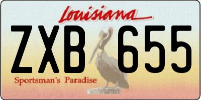 LA license plate ZXB655