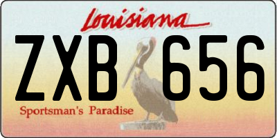 LA license plate ZXB656