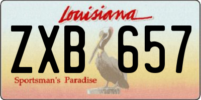 LA license plate ZXB657