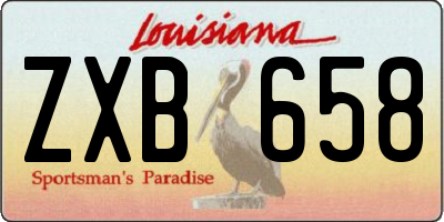 LA license plate ZXB658