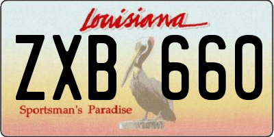 LA license plate ZXB660